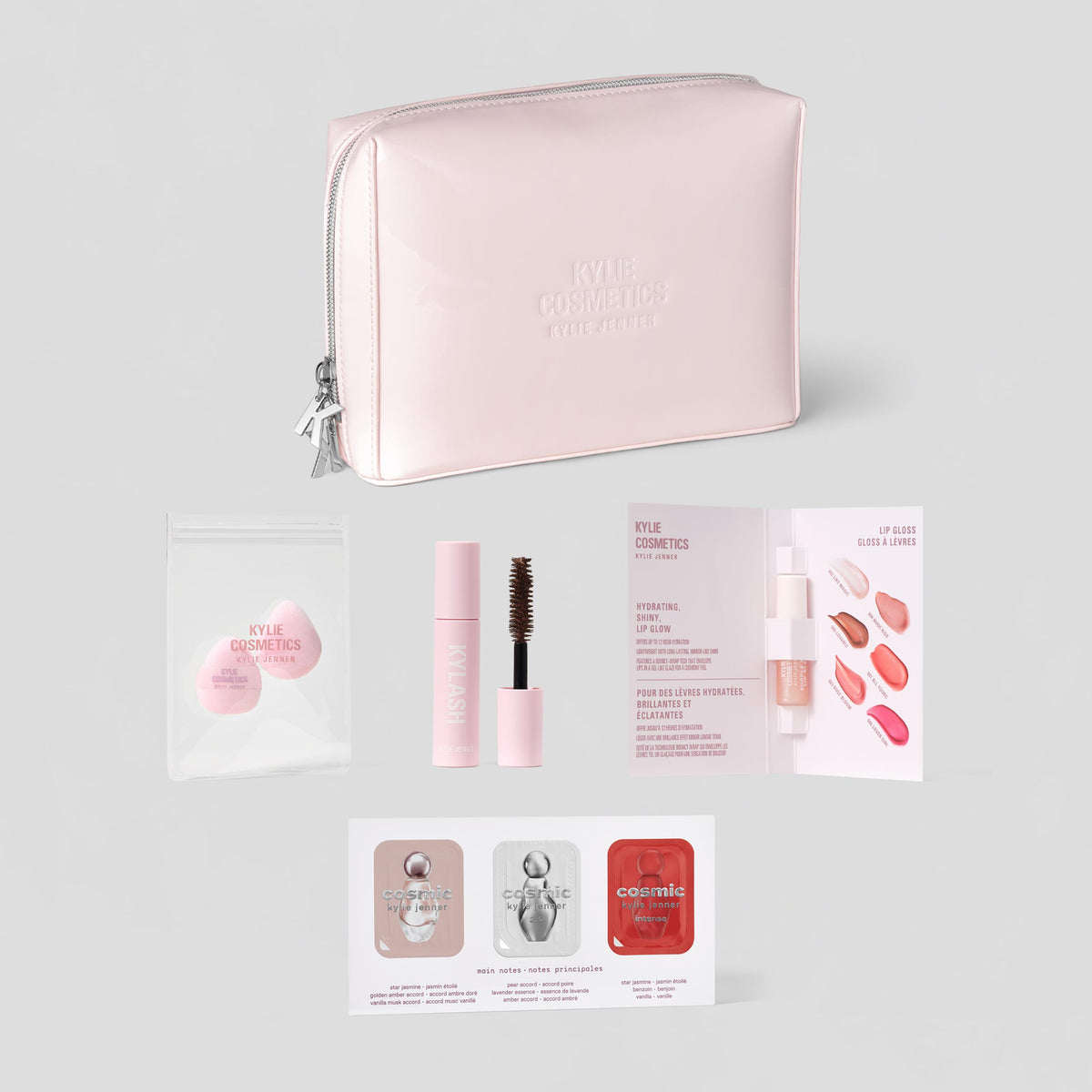 Glossy Pink Makeup Bag + Deluxe Samples