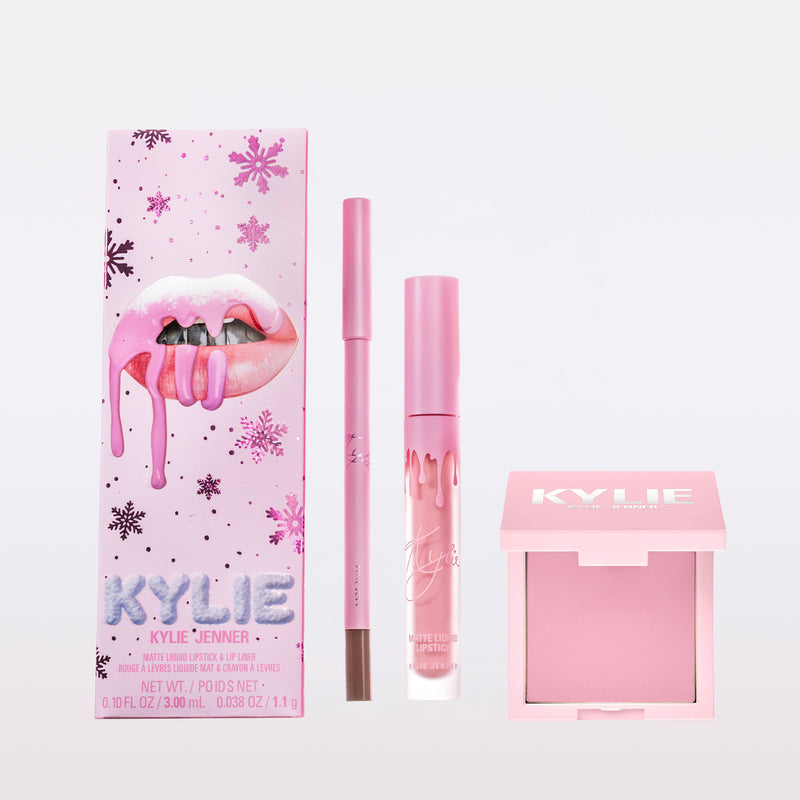Winter Kissed Matte Lip Kit & Pressed Blush Powder Duo | <KBUN228>